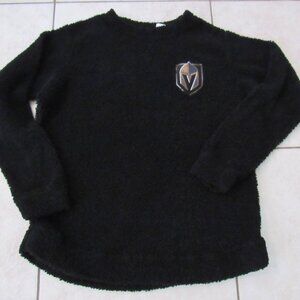 NHL Vegas Golden Knights VGK Women’s Black sherpa Sweater M Embroidered Logo L/S